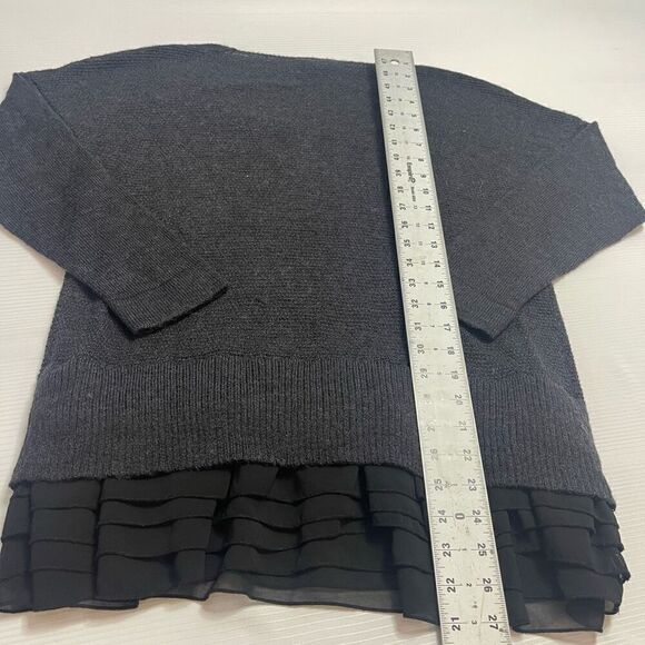 Soft Surroundings Sweater Small Wool Provence Ruffle Hem Layered Tunic Size PM - Picture 8 of 8